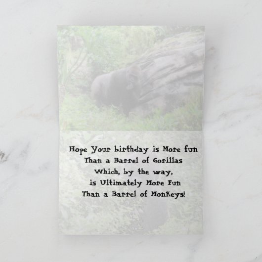 Carte d'anniversaire de Gorilla (Intérieur)