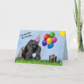 Carte d'Anniversaire de Gorilla Amusement Fun (Devant)
