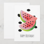 Carte d'anniversaire de graines de pastèque d'été (Devant / Derrière)