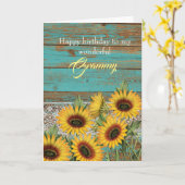Carte d'anniversaire de Grammy de Tournesols Jaune (Fleur jaune)