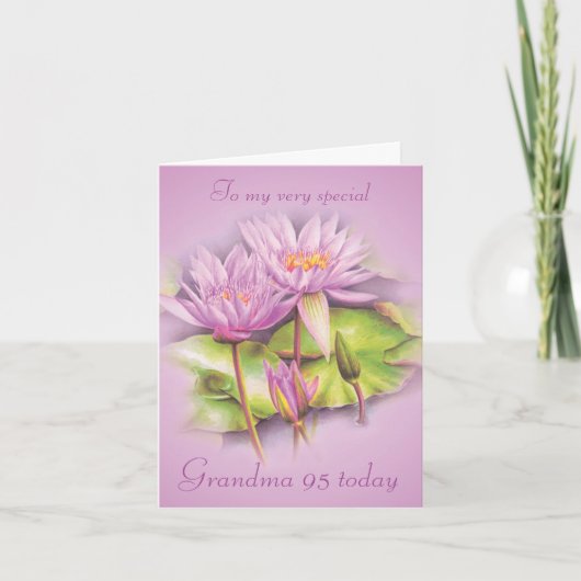 Carte d'anniversaire de grand-maman florale de (Devant)