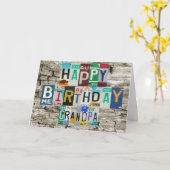 Carte d'anniversaire de grand-papa de plaques (Fleur jaune)