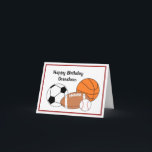 Carte d'anniversaire de Grandson<br><div class="desc">Carte d'anniversaire de fan de sport Grandson personnalisable avec votre message personnalisé. A l'intérieur : Envoyer des dizaines de voeux d'anniversaire de votre fan #1 ! Joyeux anniversaire !</div>