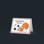 Carte d'anniversaire de Grandson<br><div class="desc">Carte d'anniversaire de fan de sport Grandson personnalisable avec votre message personnalisé. A l'intérieur : Envoyer des dizaines de voeux d'anniversaire de votre fan #1 ! Joyeux anniversaire !</div>