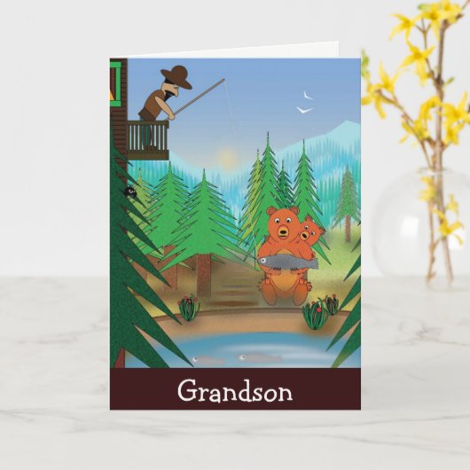 Carte d'anniversaire de Grandson (Fleur jaune)