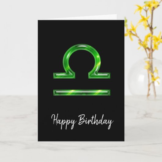 Carte d'anniversaire de Green Libra (Fleur jaune)