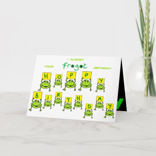 carte d'anniversaire de grenouille (Devant)