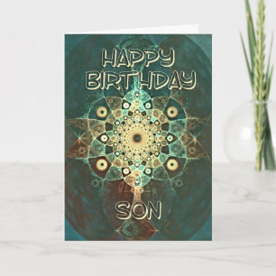 Carte d'anniversaire de grunge fractale pour Son