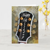 Carte d'anniversaire de guitare (Fleur jaune)