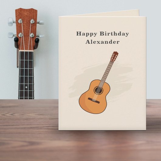 Carte d'anniversaire de guitare acoustique