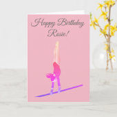 Carte d'anniversaire de gymnaste (Fleur jaune)