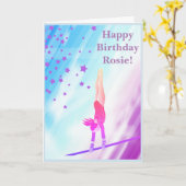 Carte d'anniversaire de gymnaste (Fleur jaune)