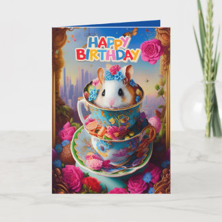 Carte d'anniversaire de hamsters syriens drôles et