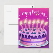 Carte d'anniversaire de Happy Birthday avec carte (Devant / Derrière)