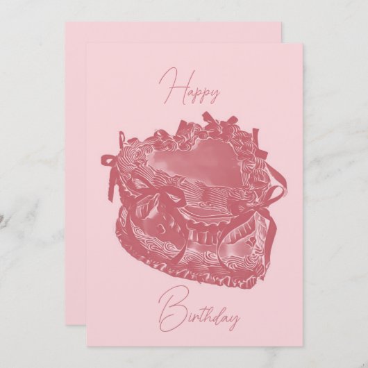 Carte d'anniversaire de Heart Cake (Devant / Derrière)