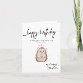 Carte d'anniversaire de Hérisson drôle et mignonne (Devant)