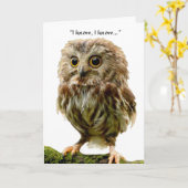 Carte d'anniversaire de hibou de 50 ans (Fleur jaune)