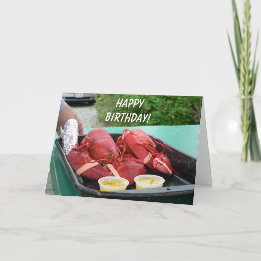 Carte d'anniversaire de homard (Devant)