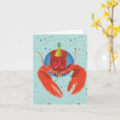 Carte d'anniversaire de homard (Fleur jaune)