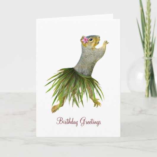Carte d'anniversaire de Hula Squirrel (Devant)