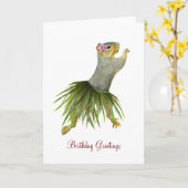 Carte d'anniversaire de Hula Squirrel (Fleur jaune)