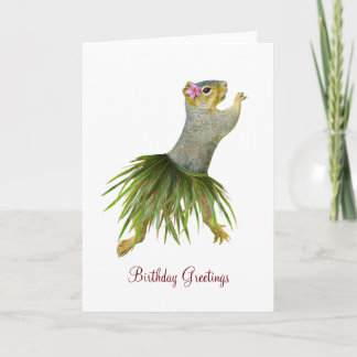Carte d'anniversaire de Hula Squirrel