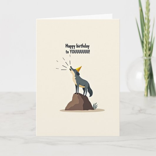 Carte d'anniversaire de hurlement joyeux de chiot (Devant)