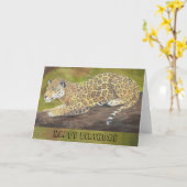 Carte d'anniversaire de Jaguar (Fleur jaune)