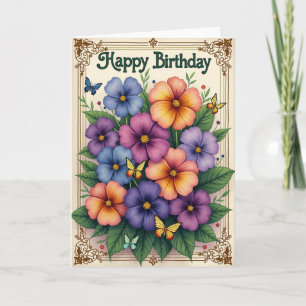 Carte d'anniversaire de jardin artistique