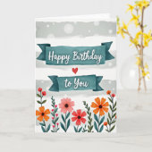 Carte d'anniversaire de jardin peintre (Fleur jaune)