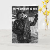 CARTE D'ANNIVERSAIRE DE JAZZ STREET PERFORMER (Fleur jaune)