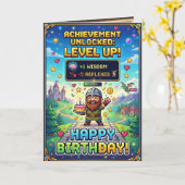 Carte d'anniversaire de jeu pixelisé Niveau supéri (Fleur jaune)