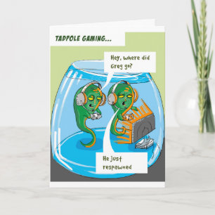 Carte d'anniversaire de jeu Tadpole