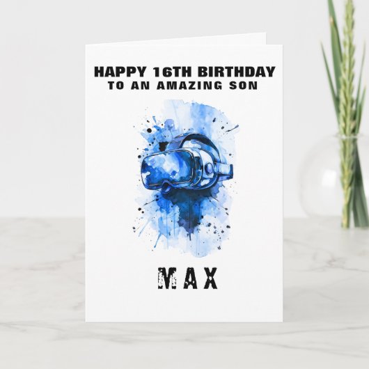 Carte d'anniversaire de jeu VR personnalisée (Devant)