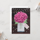 Carte d'anniversaire de joli rose rose rose rose p (Devant/Arrière en situation)