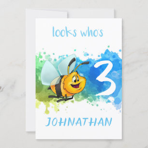 Carte d'anniversaire de jolie abeille