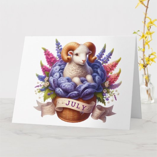 Carte d'anniversaire de juillet (Fleur jaune)