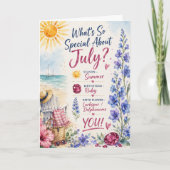 Carte d'anniversaire de juillet Fleur de naissance (Devant)