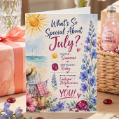 Carte d'anniversaire de juillet Fleur de naissance
