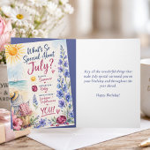 Carte d'anniversaire de juillet Fleur de naissance