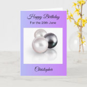 Carte d'anniversaire de juin - Perles (Fleur jaune)