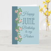 Carte d'anniversaire de juin pour le partenaire : (Fleur jaune)