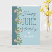 Carte d'anniversaire de juin pour personnaliser le (Fleur jaune)
