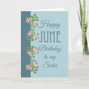 Carte d'anniversaire de juin pour Soeur : Dogrots 