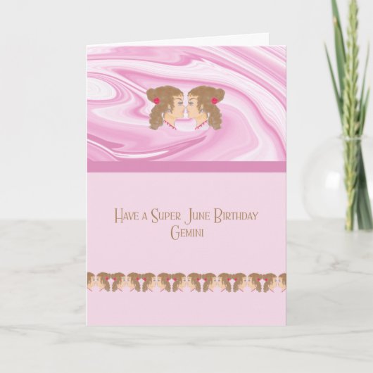 Carte d'anniversaire de juin pour un panneau Zodia (Devant)