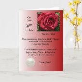 Carte d'anniversaire de juin - Rose et Pearl (Fleur jaune)