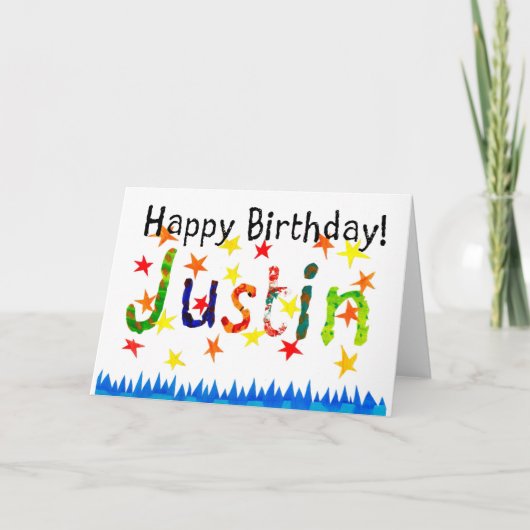 Carte d'anniversaire de "Justin" (Devant)
