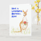Carte d'anniversaire de Kangaroos (Fleur jaune)