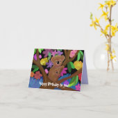 Carte d'anniversaire de koala (Fleur jaune)