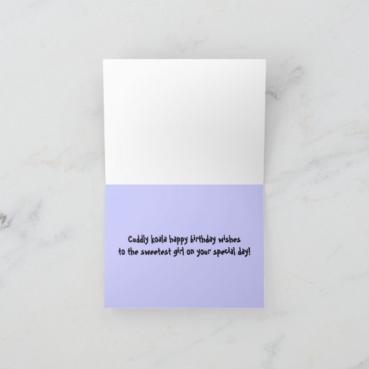 Carte d'anniversaire de koala (Intérieur)